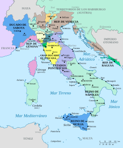 Mapa polityczna Italii 1719-es