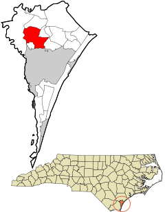 New Hanover County North Carolina incorporated and unincorporated areas Wrightsboro highlighted.svg