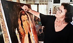 Archivo:Sylva Zalmanson in her studio October 2019 credit Anat Zalmanson Kuznetsov
