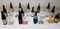 Thirteen trappist beer and glasses