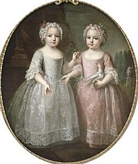 Archivo:Attribué à Pierre Gobert, Louise-Élisabeth de France et sa soeur jumelle Henriette de France (vers 1737)