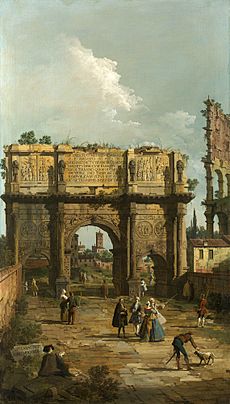 Archivo:Canaletto, Rome - the Arch of Constantine, 1742