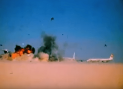 Archivo:Dawson field aircrafts blown up, Jordan, 12 September 1970
