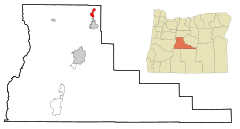 Deschutes County Oregon Incorporated and Unincorporated areas Terrebonne Highlighted.svg