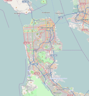 Localización de la isla en la bahía de San Francisco.