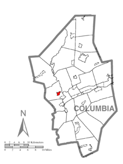 Map of Buckhorn, Columbia County, Pennsylvania Highlighted.png