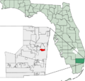 Map of Florida highlighting Wilton Manors
