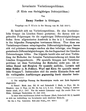 Archivo:Noether theorem 1st page