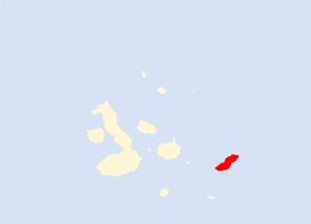 Distribución geográfica del mosquero de San Cristóbal.