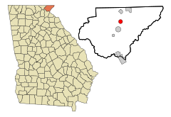 Rabun County Georgia Incorporated and Unincorporated areas Mountain City Highlighted.svg
