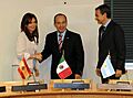 Reunión con Zapatero y Calderón en Nueva York