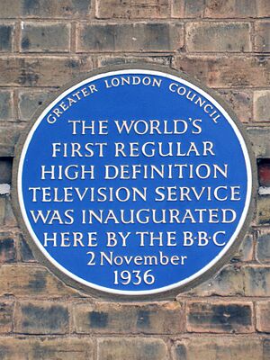 Archivo:The world's first regular high definition television service was inaugurated here by the BBC 2 November 1936