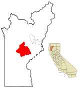 Trinity County California Incorporated and Unincorporated areas Hayfork Highlighted.svg