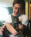 Wes Borland with his rescue cat - June 2017