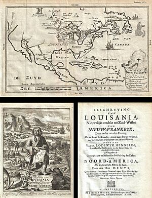 Archivo:1688 Hennepin First Book and Map of North America (first printed map to name Louisiana) - Geographicus - NieuwVrankryk-hennepin-1688