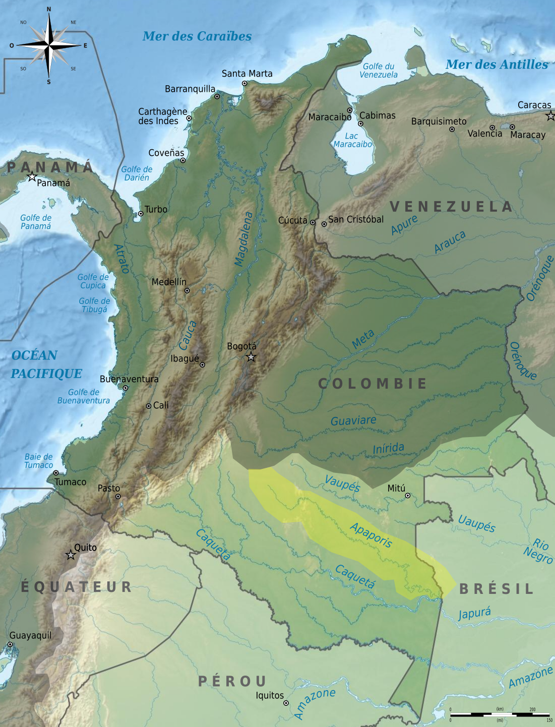 Apaporis drainage basin map-fr.svg