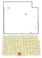 Barber County Kansas Incorporated and Unincorporated areas Sun City Highlighted