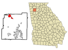 Bartow County Georgia Incorporated and Unincorporated areas Adairsville Highlighted.svg