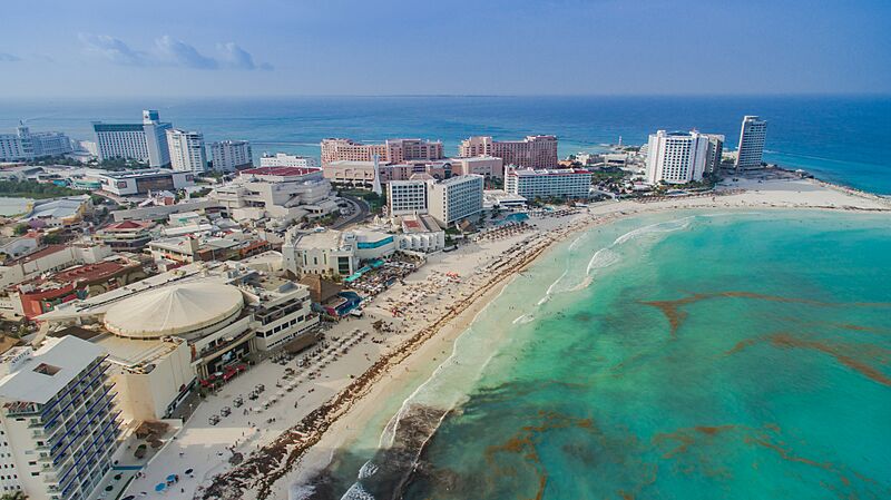 Cancun Strand Luftbild (21981446550)