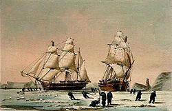 Archivo:HMS Enterprise (1848) and HMS Investigator (1848) in the ice