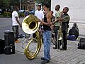 Horn player in Washington Square by David Shankbone