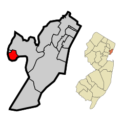 Hudson County New Jersey Incorporated and Unincorporated areas Harrison Highlighted.svg