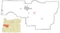 Lane County Oregon Incorporated and Unincorporated areas Lowell Highlighted