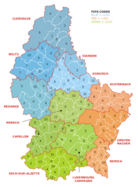 Archivo:Luxembourg administrative subdivisions coloured