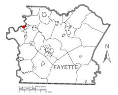Map of Brownsville, Fayette County, Pennsylvania Highlighted.png