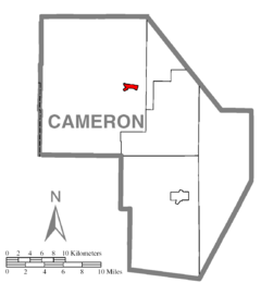Map of Emporium, Cameron County, Pennsylvania Highlighted.png