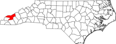 Map of North Carolina highlighting Swain County.svg
