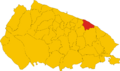 Map of comune of Mola di Bari (metropolitan city of Bari, region Apulia, Italy)
