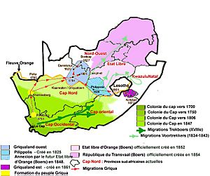 Archivo:Migrations Griqua Afrique du Sud