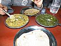 Shahi paneer and palak paneer