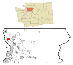 Snohomish County Washington Incorporated and Unincorporated areas Lake Goodwin Highlighted.svg
