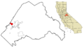 Tuolumne County California Incorporated and Unincorporated areas Columbia Highlighted