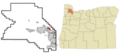 Washington County Oregon Incorporated and Unincorporated areas Oak Hills Highlighted.svg
