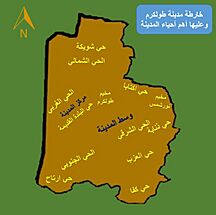 أحياء مدينة طولكرم - خارطة مدينة طولكرم وعليها أهم أحياء المدينة.jpg
