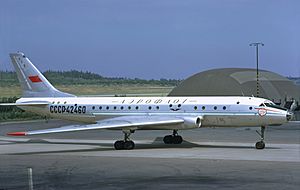 Aeroflot Tupolev Tu-104A at Arlanda, July 1972.jpg