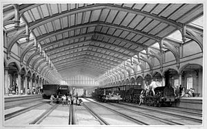 Archivo:Bristol Temple Meads railway station train-shed engraving