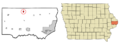 Clinton County Iowa Incorporated and Unincorporated areas Delmar Highlighted