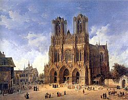 Archivo:Domenico Quaglio (1787 - 1837), Die Kathedrale von Reims