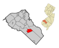 Gloucester County New Jersey Incorporated and Unincorporated areas Clayton Highlighted