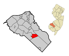 Gloucester County New Jersey Incorporated and Unincorporated areas Clayton Highlighted.svg