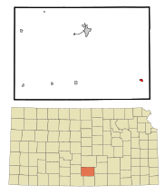 Kingman County Kansas Incorporated and Unincorporated areas Norwich Highlighted.svg