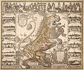 Leo Hollandicus (Comitatus Hollandiae denuo forma Leonis) CJ Visscher 1648