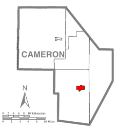 Map of Driftwood, Cameron County, Pennsylvania Highlighted.png