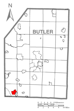 Map of Fox Run, Butler County, Pennsylvania Highlighted.png
