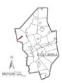 Map of Jerseytown, Columbia County, Pennsylvania Highlighted