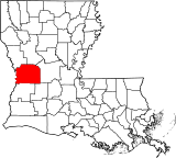 Map of Louisiana highlighting Vernon Parish.svg